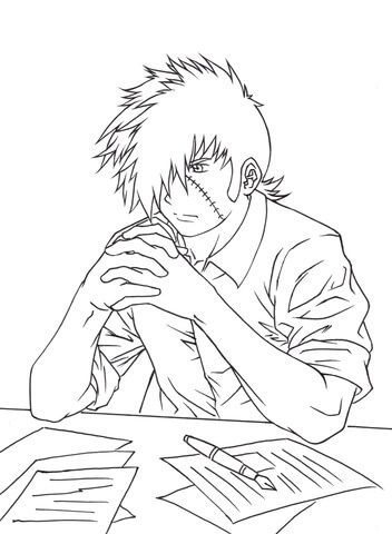 Kuro Hazama Coloring Page